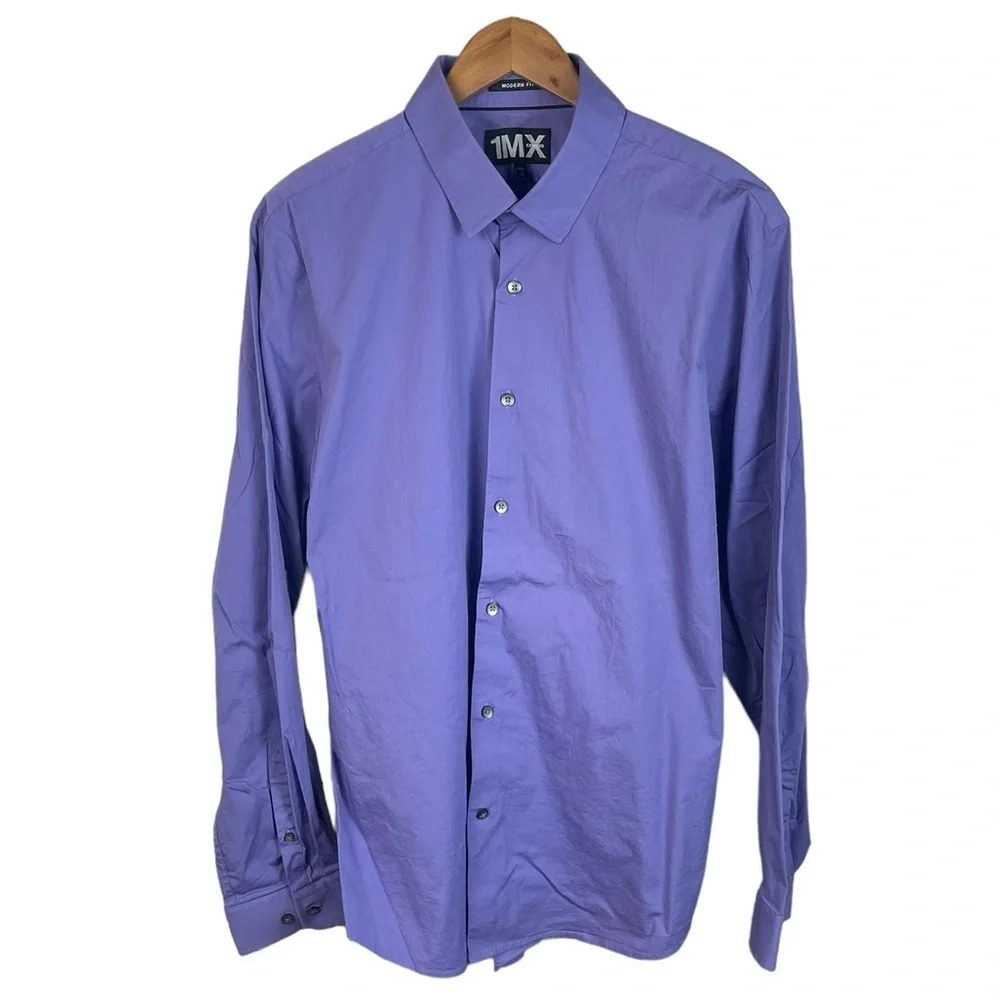 BF1232 Mens Express 1MX Modern Fit Stretch Button Down Dress Shirt 17-17.5 XL